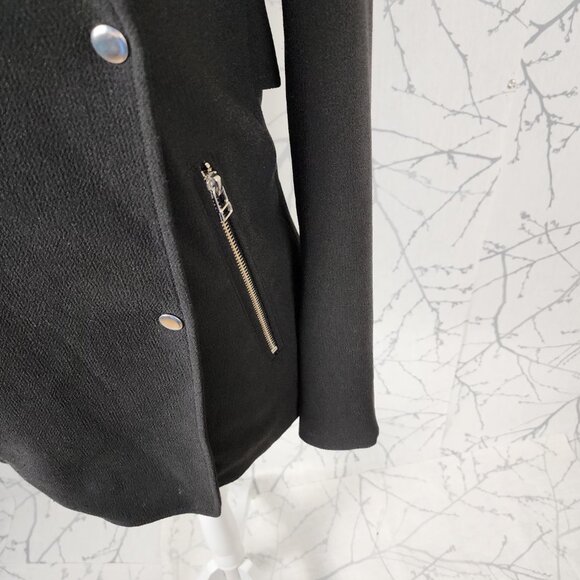 Wilfred Black Japanese Crepe Mayet Moto Jacket - Picture 4 of 10